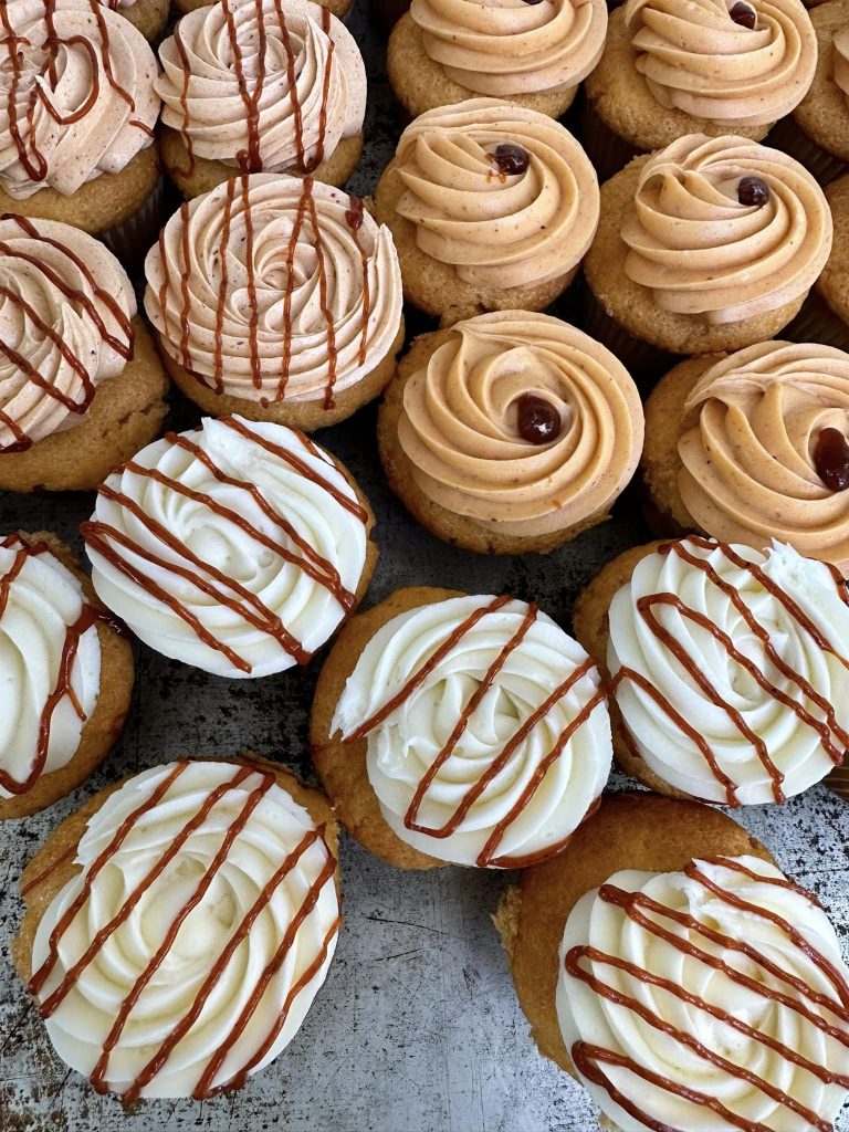 Pumpkin cupcakes with pumpkin cream cheese