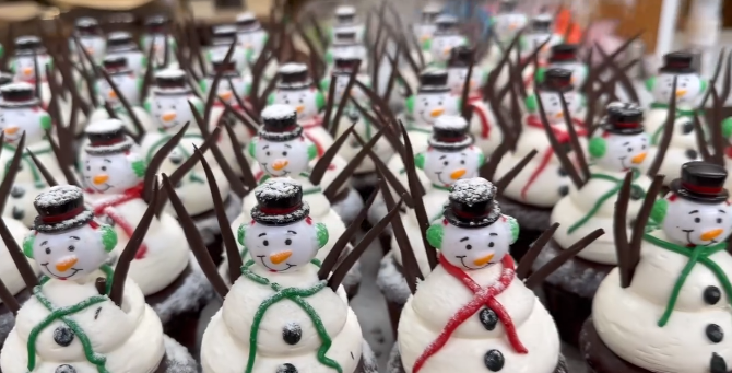 Snowman cupcake