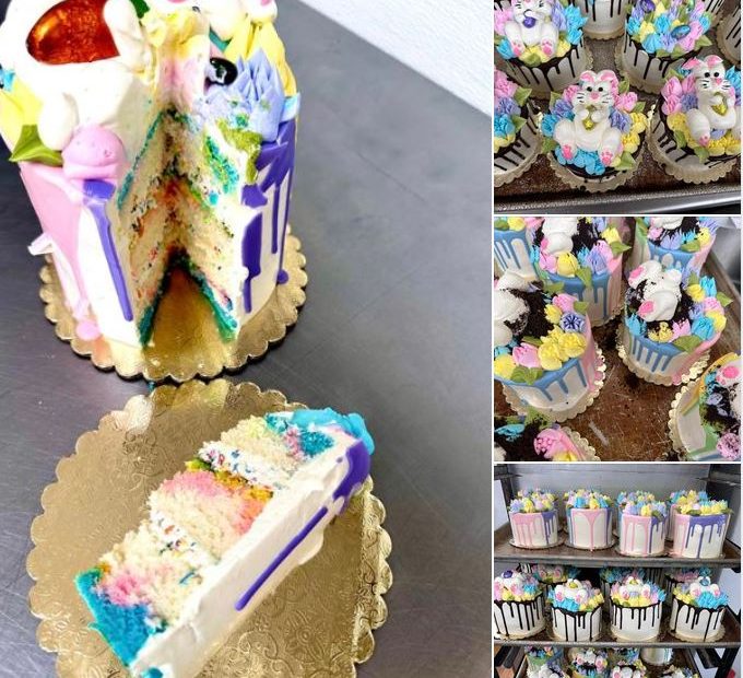 4” tie day cake