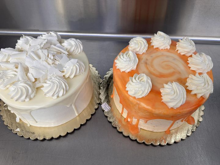 White chocolate cake. Orange dreamsicle