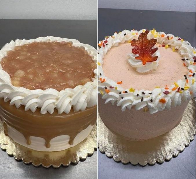 Spice cake filled with apple