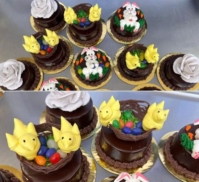 French silk Easter cakes