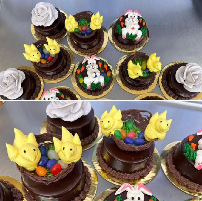 French silk Easter cakes